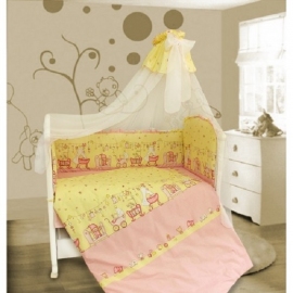 Комплект в кроватку Bombus Забавки цвет розовый - описание