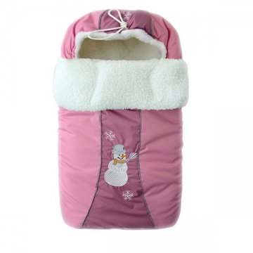 Фото меховой конверт снежинка розовый Меховой конверт Снежинка розовый