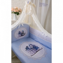 Комплект в кроватку Золотой Гусь Зайка с часиками 7 предметов - описание