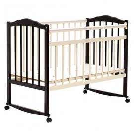 Детская кроватка Бамбини 09 цвет темный орех-слоновая кость - описание