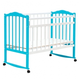 Детская кроватка Бамбини 09 цвет голубой-белый - описание