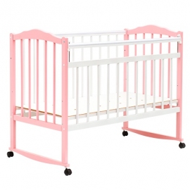 Детская кроватка Бамбини 09 цвет розовый-белый - описание