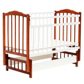 Детская кроватка Бамбини маятник цвет светлый орех-белый - описание