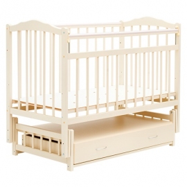 Детская кроватка Бамбини маятник с ящиком цвет слоновая кость - описание