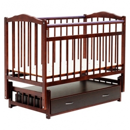 Детская кроватка Бамбини маятник с ящиком цвет вишня - описание