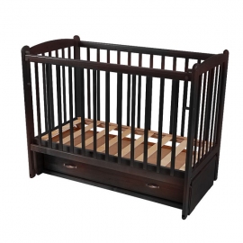Детская кроватка Счастливый малыш Кроха 2 поперечный маятник цвет венге - описание