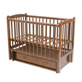 Детская кроватка Счастливый малыш Кроха 2 продольный маятник цвет светлый орех - описание