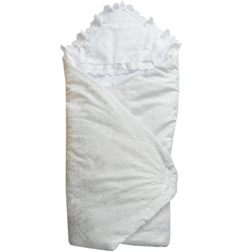 Конверт-одеяло Papitto с кружевом цвет белый