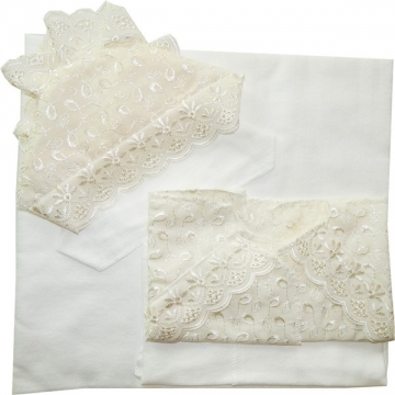 Комплект на выписку 6 предметов распашонка и чепчик шитьевой