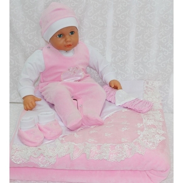 Комплект на выписку Балу Сердечко розовый