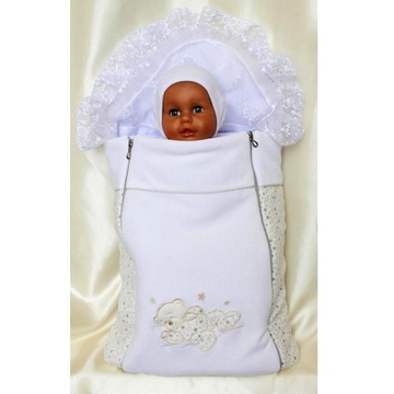 Конверт на выписку Балу Серебряный дождь белый