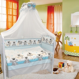 Детское постельное белье Евротек Мишка на месяце голубой 7 пр. - описание