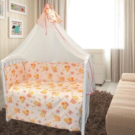 Детское постельное белье Евротек Мишка и пчелка розовый 7 пр. - описание