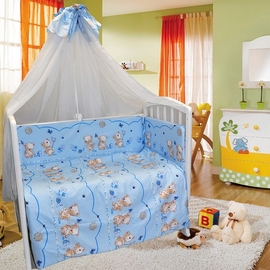 Детское постельное белье Евротек Мишка на прогулке голубой 7 пр. - описание