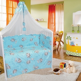 Детское постельное белье Евротек Слоненок голубой 7 пр. - описание