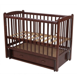 Детская кроватка Счастливый малыш Кроха 2 поперечный маятник цвет темный орех - описание