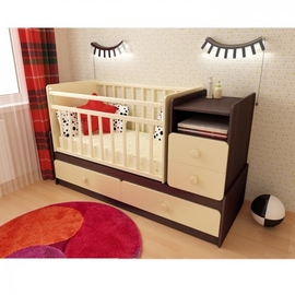 Детская кроватка-трансформер ФА-М Алеся цвет венге-слоновая кость - описание