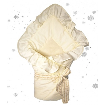 Конверт трансформер на выписку Морозко молочный