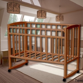 Детская кроватка ВДК Magiko (колесо/качалка) цвет орех - описание