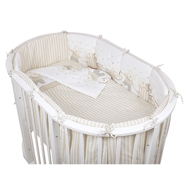 Детское постельное белье Pituso Мишки бежевый для овальной/круглой кроватки 6 пр. - описание