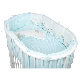 Детское постельное белье Pituso Мишки голубой для овальной/круглой кроватки 6 пр. - описание