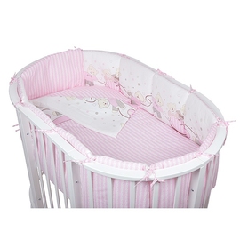 Детское постельное белье Pituso Мишки розовый для овальной/круглой кроватки 6 пр. - описание