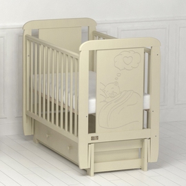 Детская кроватка Kitelli Amore продольный маятник цвет слоновая кость - описание