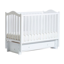 Детская кроватка Лель Кубаночка 1-37.3 продольный маятник цвет белый - описание