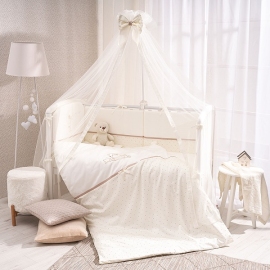 Детское постельное белье Le petit bebe молочно-кофейный 7 предметов - описание