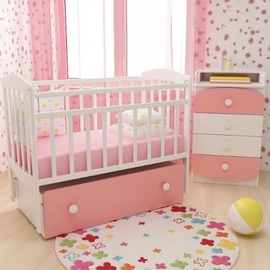 Детская кроватка ФА-М Милена 1 цвет бело-розовый - описание