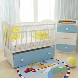 Детская кроватка ФА-М Милена 1 цвет бело-голубой - описание