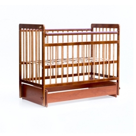 Детская кроватка Бамбини 05 маятник без ящика Евро Стиль цвет светлый орех - описание