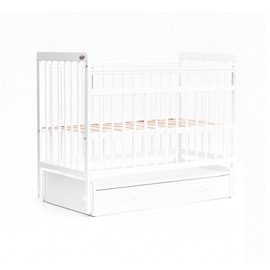Детская кроватка Бамбини 04 маятник с ящиком Евро Стиль цвет белый - описание