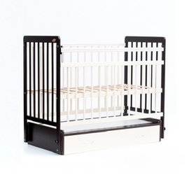 Детская кроватка Бамбини 04 маятник с ящиком Евро Стиль цвет венге-слоновая кость - описание