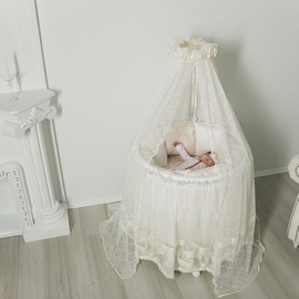 Круглая/овальная детская кроватка INCANTO Uoma da Vinchi без маятника цвет белый - фото 