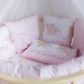Детское постельное белье Баю Бай Мечта розовый в круглую/овальную кроватку 9 предметов - фото 