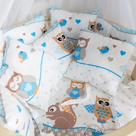 Детское постельное белье Баю Бай Раздолье голубой в круглую/овальную кроватку 9 предметов - описание