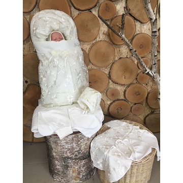 Комплект на выписку GulSara Серое кружево 7 предметов