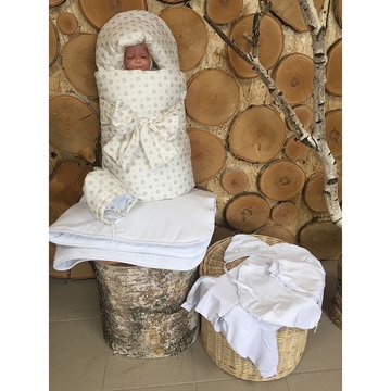 Комплект на выписку GulSara Бежевый (бутоны) 7 предметов