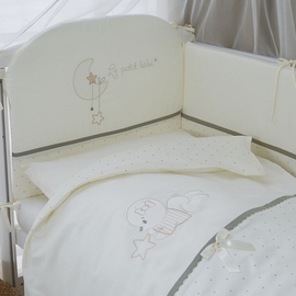 Детское постельное белье Le petit bebe молочно-оливковый 4 предмета - описание