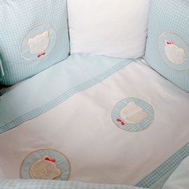 Комплект постельного в круглую/овальную кроватку Lapetti Мишкина семейка /бортики подушками/ 6 предметов - описание