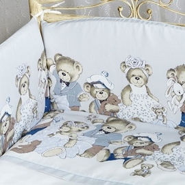 Комплект в кроватку Lapetti Мишкины игрушки цвет серый 6 предметов - описание