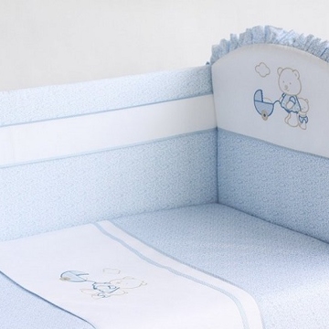 Комплект в кроватку Lapetti Прогулка цвет голубой 6 предметов