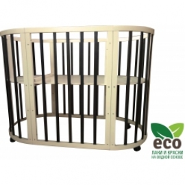 Круглая/овальная кроватка Соня 02 цвет венге-слоновая кость - описание