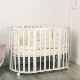 Круглая/овальная детская кроватка INCANTO Mimi 7 в 1 цвет белый - фото 