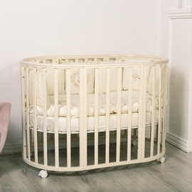 Круглая/овальная детская кроватка INCANTO Mimi 7 в 1 цвет слоновая кость - фото 