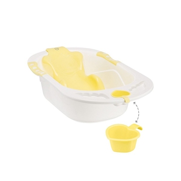 Детская ванночка Happy baby с анатомической горкой Yellow