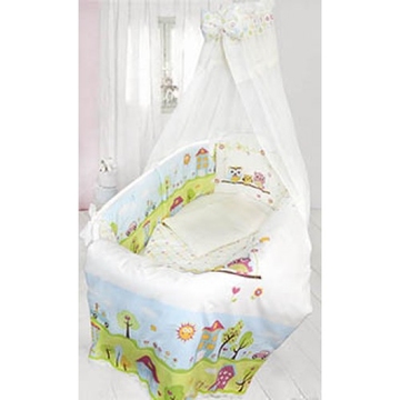 Детское постельное в круглую/овальную кроватку L'abielle Flip Flap 8 пр