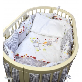 Детское постельное в круглую/овальную кроватку L'abielle Francis 8 пр. - описание