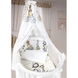 Детское постельное в круглую/овальную кроватку L'abielle Вечеринка маленького жирафика 8 пр. - описание